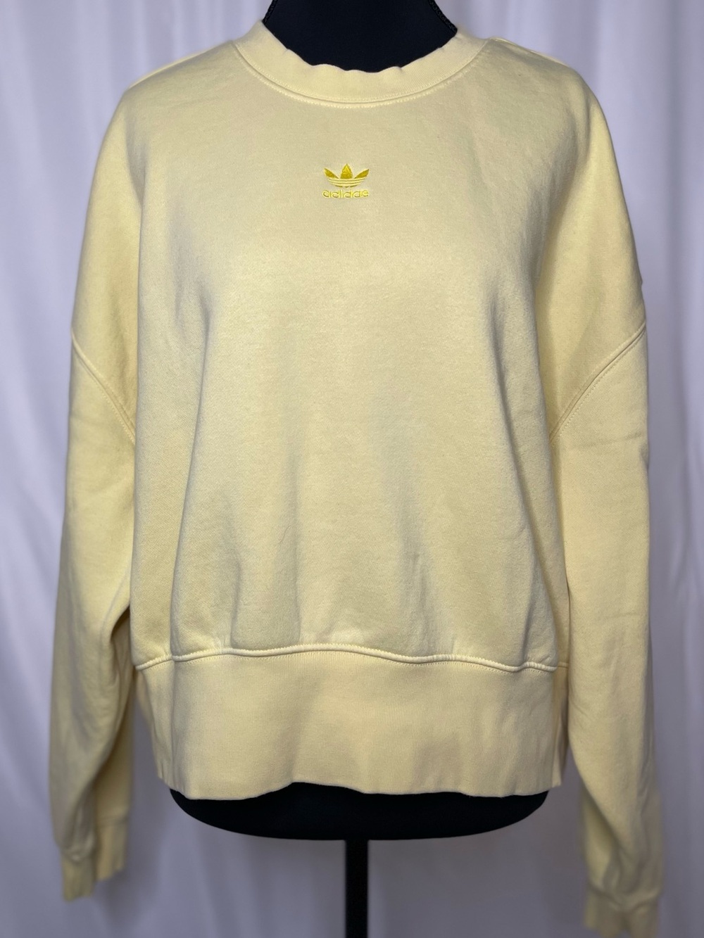 Adidas Women's Yellow Crewneck Sweatshirt - Picture 8 of 16